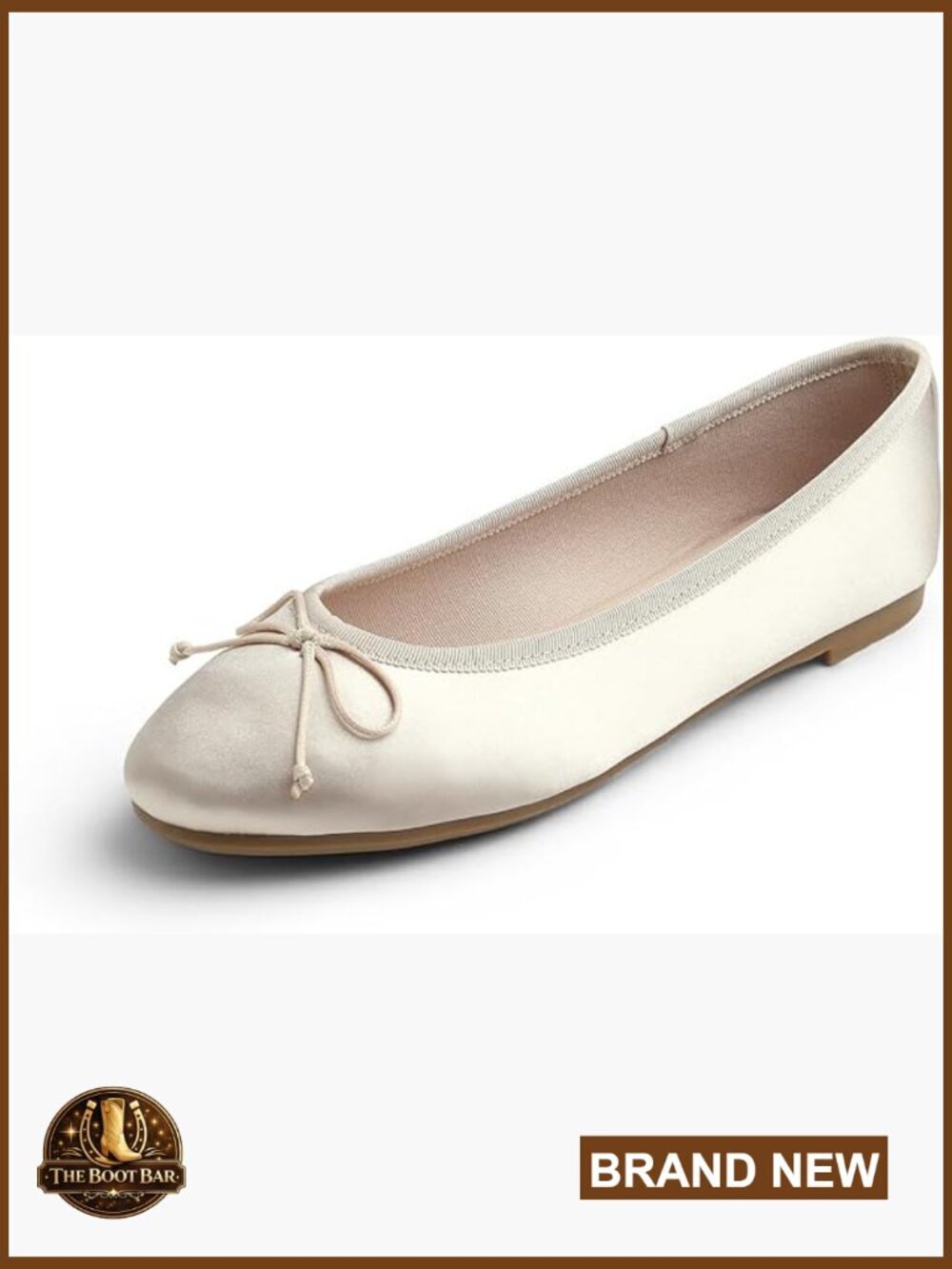 Shiny Fabric Cushioned Comfort Ballet Flats Memory Foam Non-Slip Round Toe